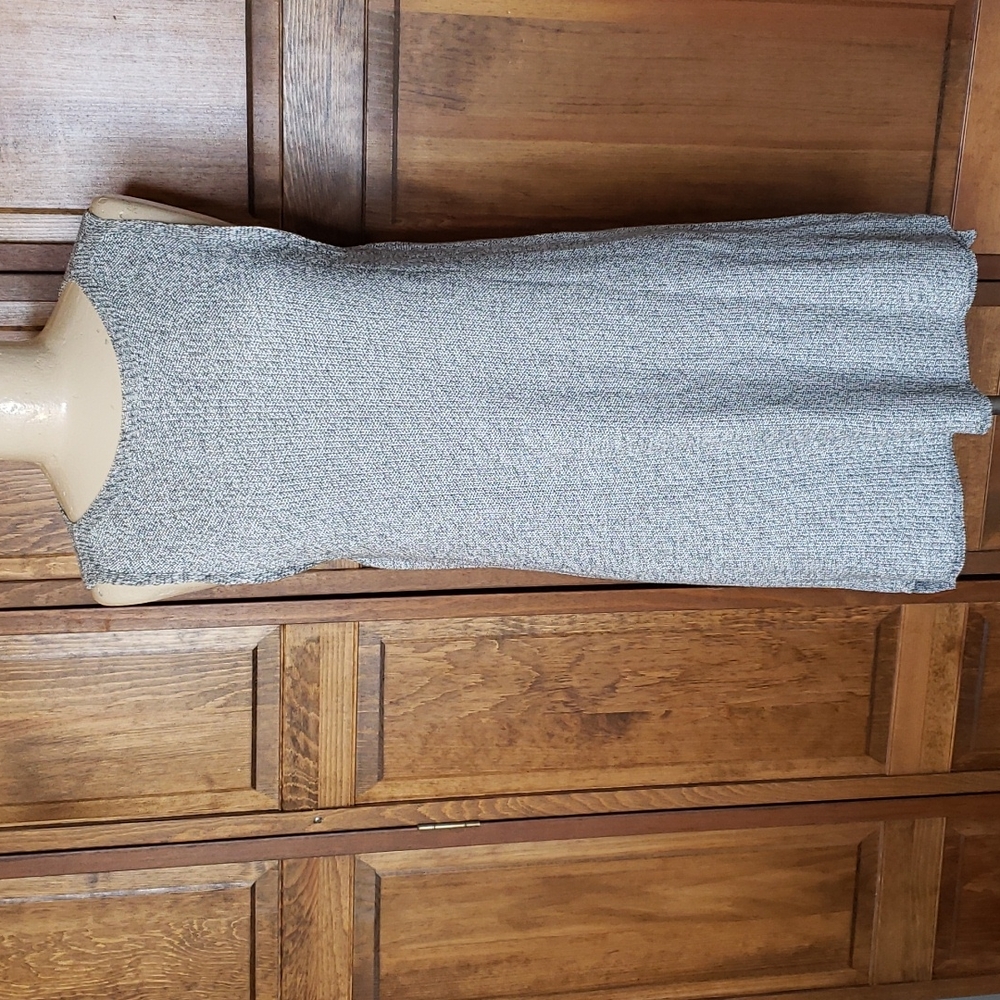 Eileen Fisher Knit Bateau Neck Sleeveless Tunic Sz L